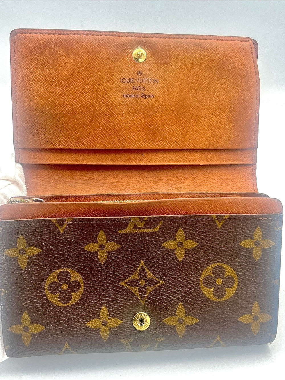 Louis Vuitton Vintage Brown/Gold Monogram Zip Around Snap-Closure Wallet - Picture 2 of 11